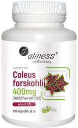 Aliness Coleus Forskohlii, pokrzywa indyjska 400 mg, 100