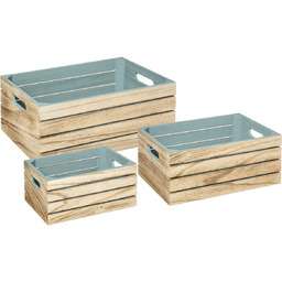 Atmosphera - Zestaw 3 drewnianych skrzynek do przechowywania
