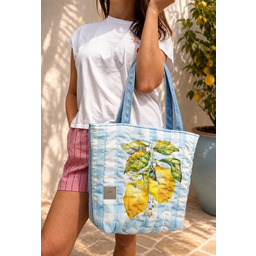 Pakamera Pikowana duża torba shopper Cytryny No2
