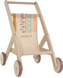 Miniland Wózek dla lalek z drewna ze zrównoważonych