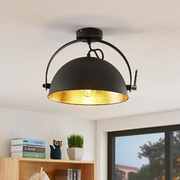 Lindby Lampa sufitowa Muriel 1-punktowa czarna/złota