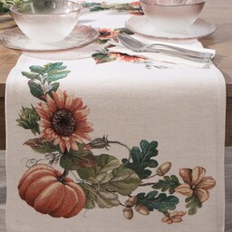 Eurofirany Obrus bieżnik 45x140 Cho 1220 naturalny pomarańczowy