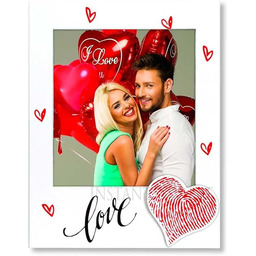 Zep Karina 3, drewno białe z czerwonymi sercami,