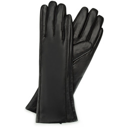 Ocieplane rękawiczki damskie ze skóry naturalnej czarne