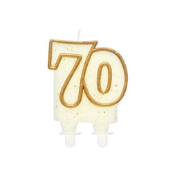 Świeczka na 70-tke ze złotą obwódką - 1