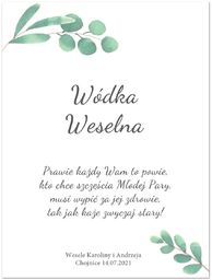 Etykiety personalizowane na butelkę z Wódką Weselną -