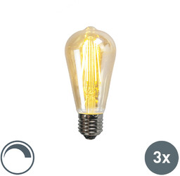 LUEDD Zestaw 3 ściemnialnych żarówek LED E27 ST64
