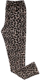 Getry legginsy print brązowa panterka bawełniane slim szkoła