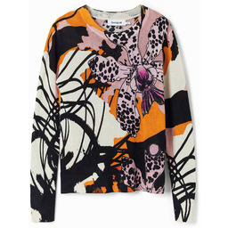 Sweter z motywem orchidei M. Christian Lacroix