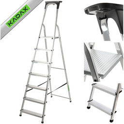 Drabina aluminiowa Vulvik, 7 stopni, 125 kg