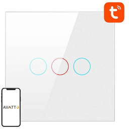 Avatto Dotykowy Włącznik Światła ZigBee LZTS02-EU-W3 Potrójny Bez