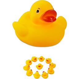 Relaxdays 10024283, żółta kaczka kąpielowa, 5 cm, zestaw