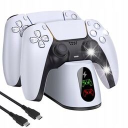 Bezprzewodowa Ładowarka Led Do Pada Dualsense PS5 Podwójna