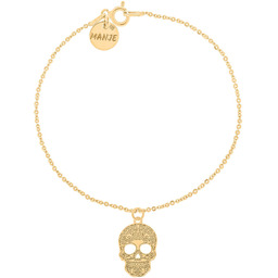 Pozłacana bransoletka z grawerowaną czaszką