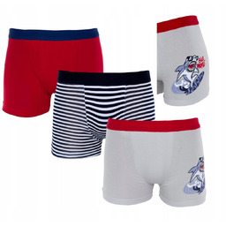Bokserki Majtki Chłopięce Dziecięce Bawełniane Kolorowe 3-pak 122-128