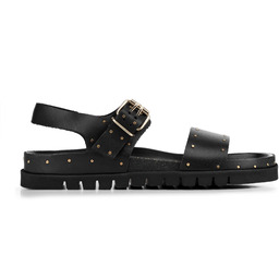 Damskie sandały skórzane z nitami czarne