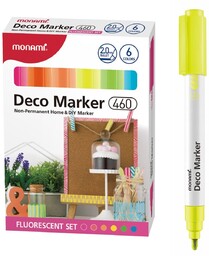 Markery Deco 460 6 kolorów Fluo Monami