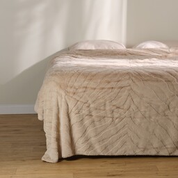 Jednokolorowa futrzana narzuta na łóżko Sarafi 180x220 cm