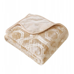 Koc 160 x 200 Akryl Tłoczony Vito Beż