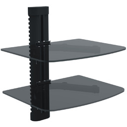 Półka Szklana Ścienna podwójna na tuner Rtv DVD