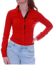 Bawełniana czerwona koszula body