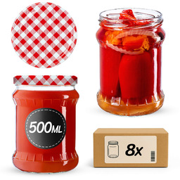 Słoiki na przetwory Kisko 500ml 8szt 82mm +