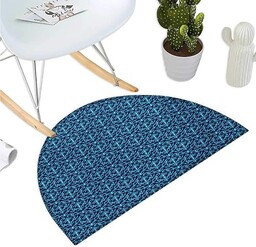 Adamasceńska półokrągła wycieraczka Flora Design z orientalnymi motywami