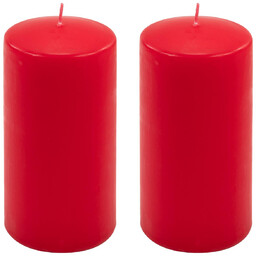 ŚWIECE STOŁOWE CZERWONE 2 SZT 15,5x7,5 CM ŚWIECZKI