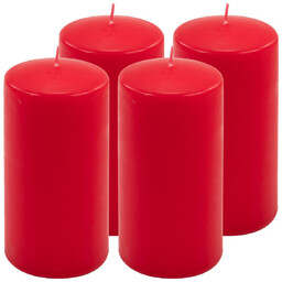 ŚWIECE STOŁOWE CZERWONE 4 SZT 15,5x7,5 CM ŚWIECZKI