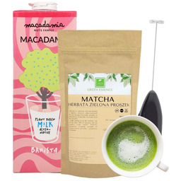MATCHA Herbata Zielona 100g + Napój Macadamia BARISTA