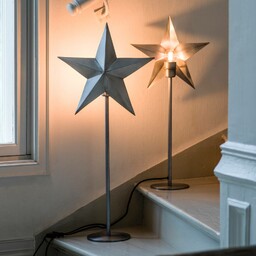 PR Home Nordic gwiazda stojąca z metalu, srebrna