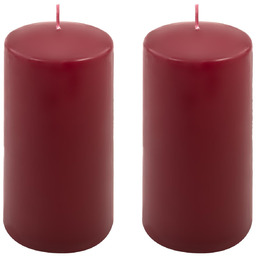 ŚWIECE STOŁOWE BORDOWE 2 SZT 15,5x7,5 CM ŚWIECZKI