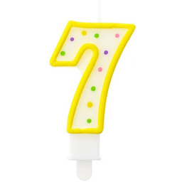 Świeczka cyferka siódemka 7 z kropeczkami - 1