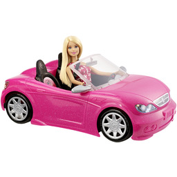 Lalka Barbie DJR55. Luksusowy kabriolet Różowy samochód Auto