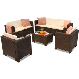 Komplet mebli technorattanowych do ogrodu Colorado Coffee 7
