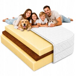 Materac 130x200 piankowy dziecięcy mata kokosowa średnio twardy