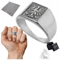 Sygnet męski srebrny patriotyczny z orzełkiem Srebro pr.