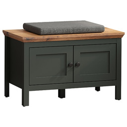 Szafka na buty z siedziskiem zielona / dąb