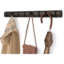 Umbra Flip 8 Wieszak na Ubrania, Czarny/Brązowy, 8