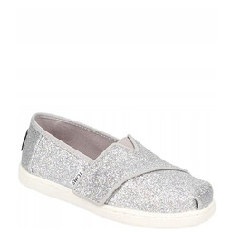 TOMS BROKATOWE TRAMPKI WSUWANE DZIECIĘCE SREBRNE 19,5 J8A