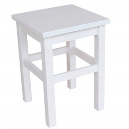 Taboret Drewniany Kuchenny Stołek Prosty Nowoczesny biały