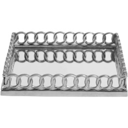 TACA kwadratowa, chromowana rama w formie łańcucha, lustrzane