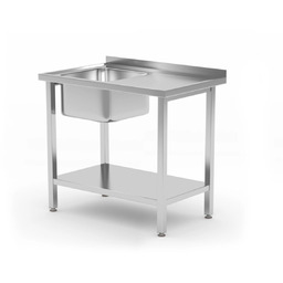 Stół ze zlewem i półką lewy 800x600x850 roboczy