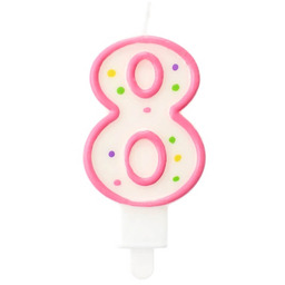 Świeczka cyferka ósemka 8 z kropeczkami - 1