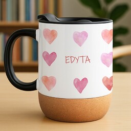 Kubek ceramiczny biały z przykrywką dla niej