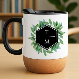 Kubek ceramiczny biały z przykrywką na imieniny