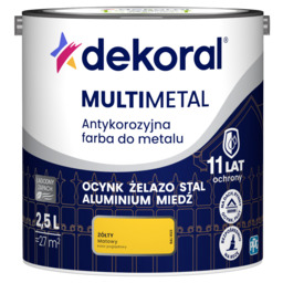 Farba antykorozyjna do metalu MULTIMETAL Żółty 2,5 l