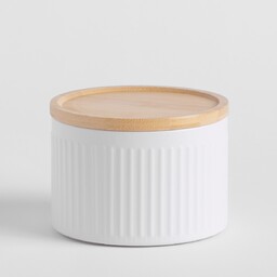 Metalowy pojemnik z bambusową pokrywką Lofto 500 ml