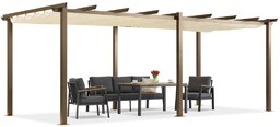 Pergola tarasowa Barbados 3x6 m Garden Point woodlike-beż