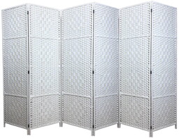 Parawan pokojowy dekoracyjny kotara 6 skrzydeł 180x300 biel